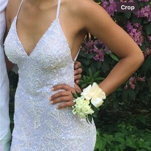Sequined Ivory Formal Dress